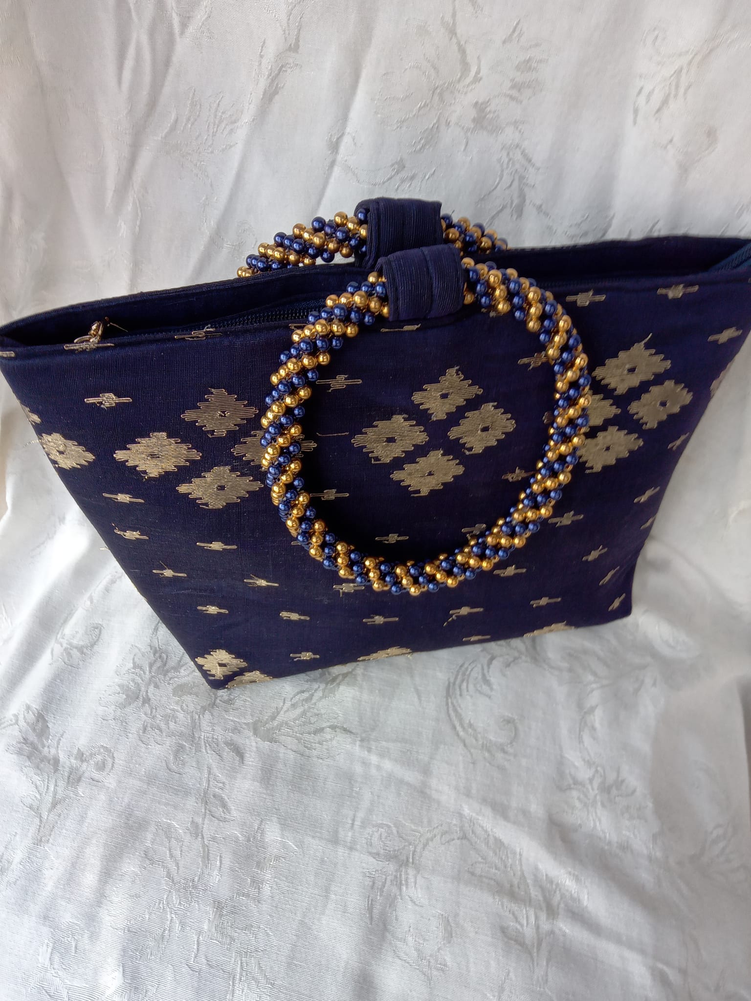 Jamdani Purse (Dark Blue)